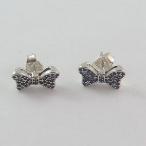 Pandora Bow Earrings – Sterling Silver S925 (A26)